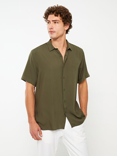 XSIDE Regular Fit Kısa Kollu Viskon Erkek Gömlek