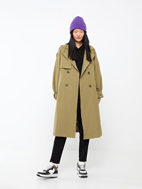 LCW Vision Ceket Yaka Düz Uzun Kollu Kadın Trençkot - S35389Z8-SNQ