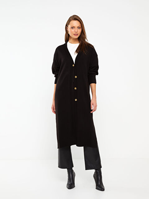 LCWAIKIKI Basic V Yaka Kadın Triko Hırka - S35841Z8-CVL