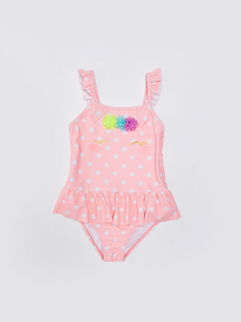LCW baby Printed Baby Girl Swimsuit With Flexible Fabric - S36014Z1-LT4