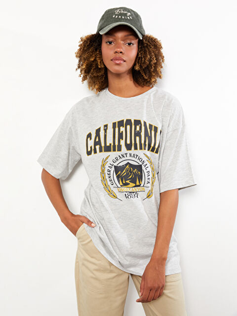 LCW Vision Crew Neck Printed Short Sleeve Women's T-Shirt - S36116Z8-CY9