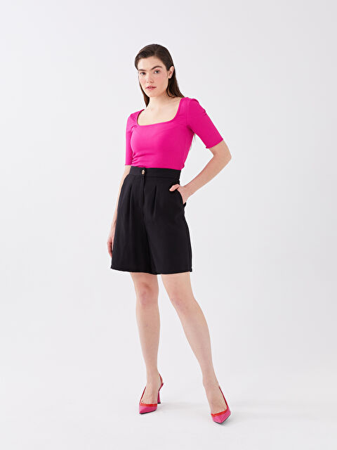 LCW Vision әйелдерге арналған жоғары белді ыңғайлы кең шолақ шалбар - S36461Z8-CVL