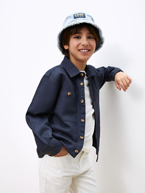 LCW Kids Comfortable Fit Gabardine Boy Shirt - S36595Z4-HNG