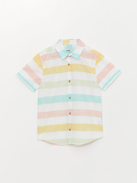 LCW Kids Striped Short Sleeve Boys' Shirt - S36682Z4-LJX