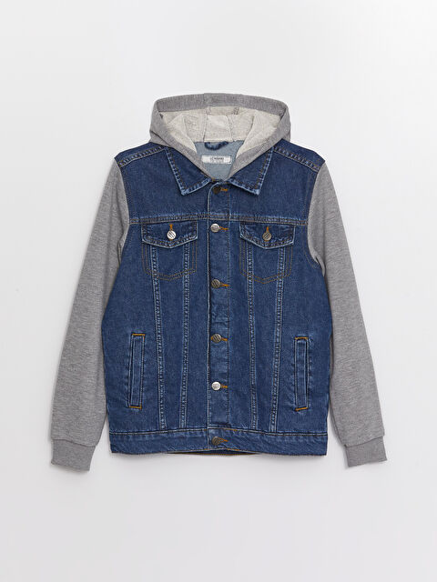 LCW Kids Kapüşonlu Erkek Çocuk Jean Ceket - S37026Z4-507