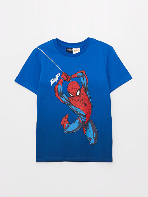 LCW Kids Crew Neck Spider-Man Printed Short Sleeve Boys' T-Shirt - S37110Z4-HFU