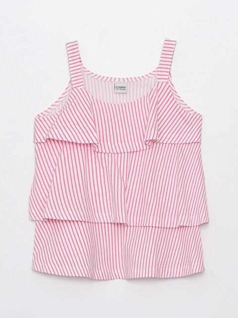 LCW Kids U-Neck Striped Girls' Tank Top - S37183Z4-LHK