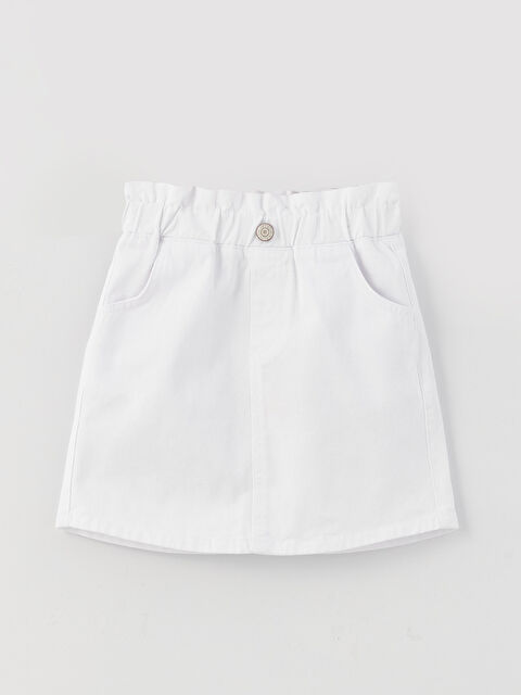 LCW Kids جيبة بناتي جبردين أساسية بخصر مطاطي - S37258Z4-Q6K