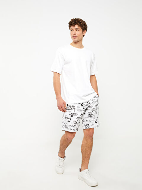 XSIDE Slim Fit Baskılı Erkek Spor Şort