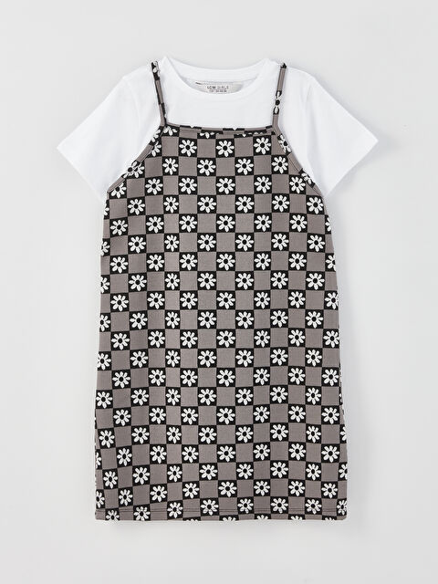 LCW Kids Платье и футболка с принтом для девочки - S37888Z4-R9K