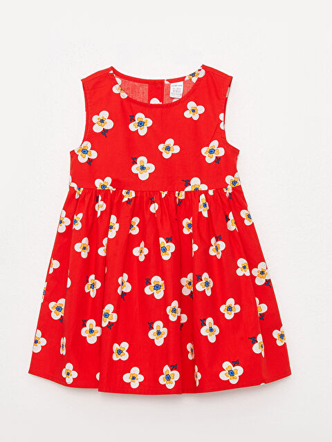 LCW baby Crew Neck Patterned Baby Girls' Dress - S37995Z1-LTQ
