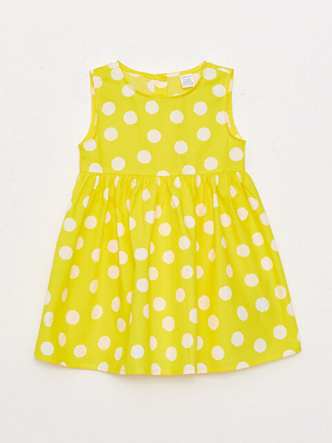 LCW baby فستان للبنات الرضع بنقشة وياقة دائرية - S37995Z1-LUG