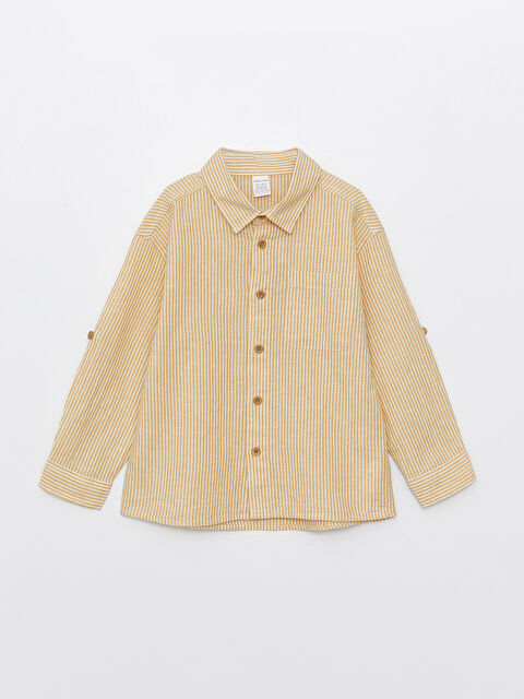 LCW baby Striped Long Sleeve Baby Boy Shirt - S38233Z1-LK0