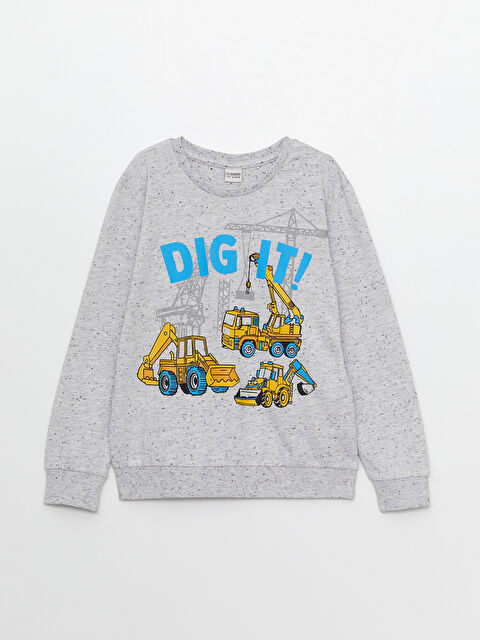 LCW Kids Crew Neck Printed Long Sleeve Boys' T-Shirt - S38257Z4-J2B