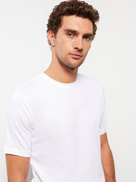 LCWAIKIKI Basic Bisiklet Yaka Penye Erkek Tişört - S38272Z8-Q6K