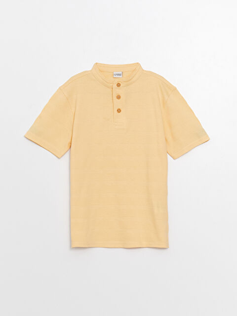 LCW Kids Grandad Collar Patterned Short Sleeve Boy T-Shirt - S38339Z4-FQA