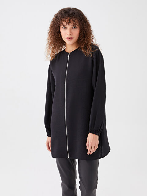 LCWAIKIKI Classic Crew Neck Plain Long Sleeve Women's Jacket - S38410Z8-CVL