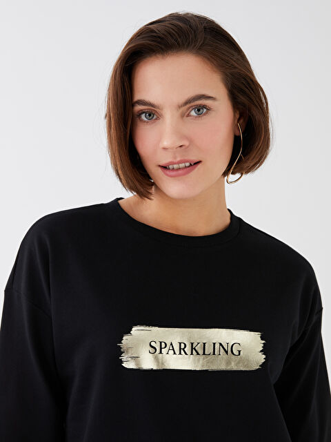 LCWAIKIKI Classic Crew Neck Printed Long Sleeve Women's Sweatshirt Tunic - S38424Z8-CVL