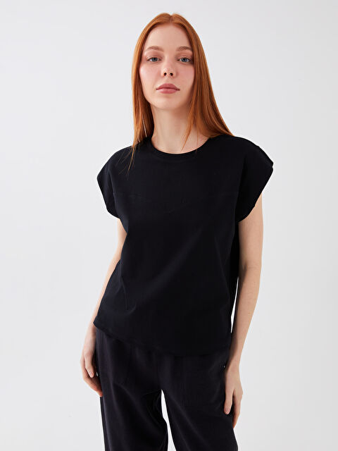 LCW Vision Crew Neck Plain Short Sleeve Women's T-Shirt - S38834Z8-CVL