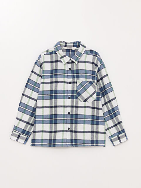 LCW Kids Relaxed Fit Plaid Boys' Shirt - S38889Z4-LME
