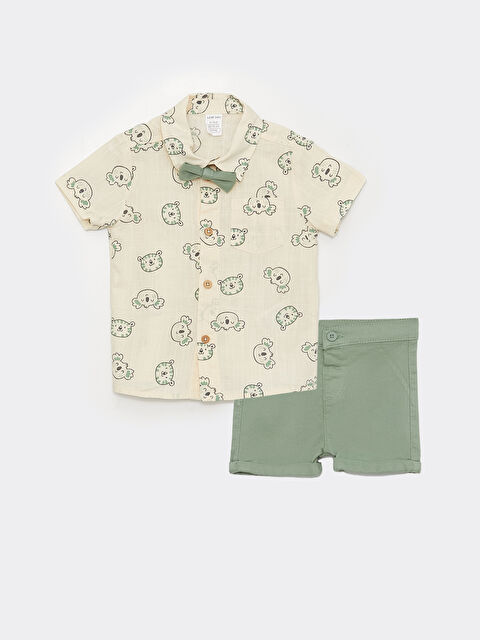 LCW baby қысқа жеңді принтті ұл бала жейдесі мен шорты 2 бөліктен тұратын жинақ - S38914Z1-FDJ