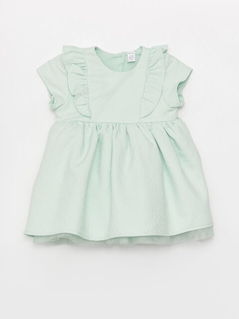 LCW baby Crew Neck Short Sleeve Baby Girls' Dress - S39089Z1-FV3