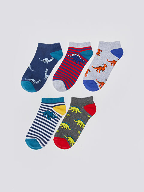 LCW Kids Patterned Boys Trainer Socks 5 Pack - S39168Z4-K00