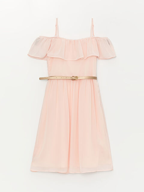 LCW Kids یاخەی چوارگۆشە جل و بەرگی ئێوارە بۆ کچان - S39178Z4-FWH