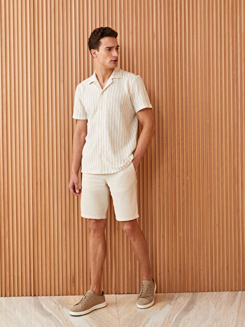 LCW Vision Slim Fit Linen Blend Men's Shorts - S39183Z8-QRF