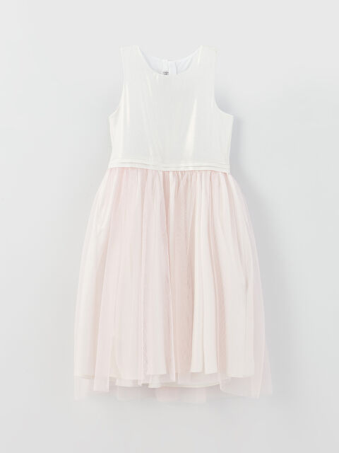 LCW Kids Crew Neck Girls' Evening Dress - S39321Z4-RRL