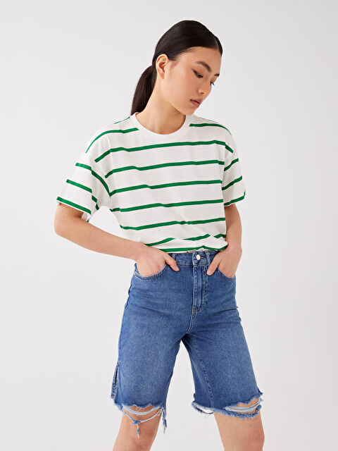 LCW Jeans Yüksek Bel Bermuda Fit Kadın Jean Şort - S39356Z8-507