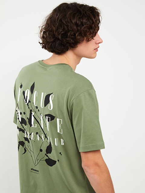 XSIDE Crew Neck Short Sleeve Printed Combed Cotton Men's T-shirt - S39575Z8-S81