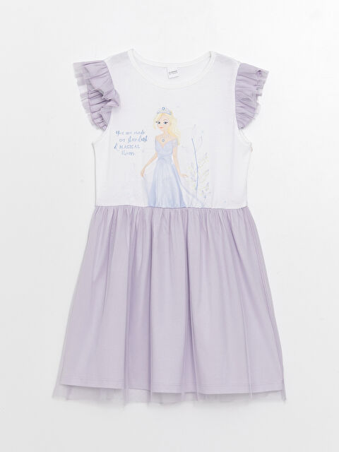 LCW Kids Crew Neck Short Sleeve Girl's Nightdress - S39597Z4-G7S