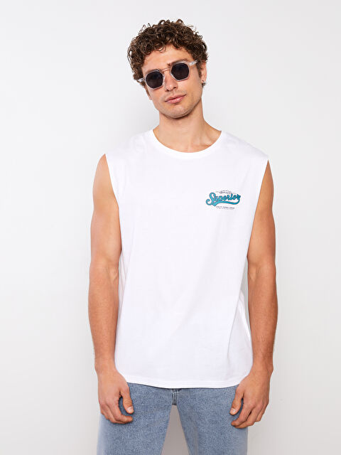 XSIDE Bisiklet Yaka Baskılı Erkek Kolsuz Tişört - S39720Z8-Q6K