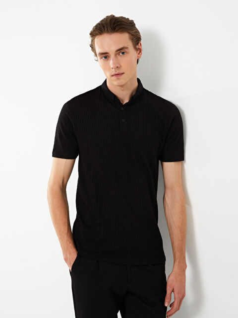 LCW Vision Polo Neck Short Sleeve Striped Men's T-Shirt - S39730Z8-CVL