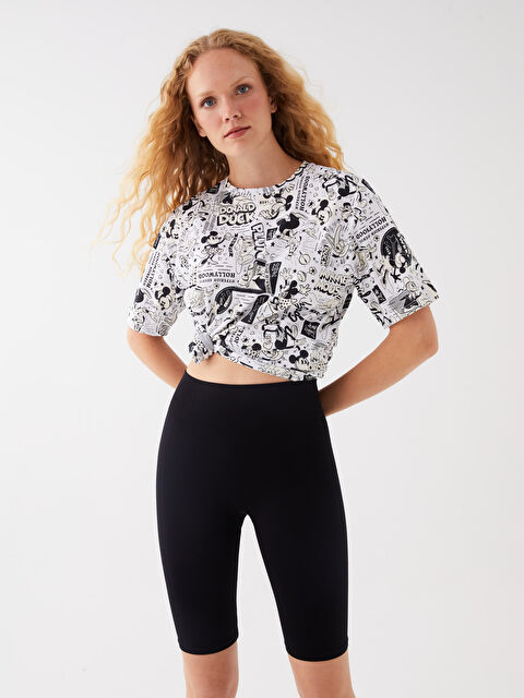 LCW Vision Elasticated Waist Plain Seamless Women's Short Sports Leggings - S39950Z8-RQN