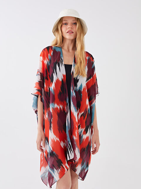 LCW DREAM Şal Yaka Desenli Kısa Kollu Kadın Kimono