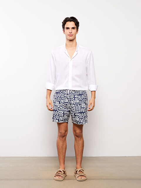 LCW Casual Kısa Boy Desenli Erkek Deniz Şortu
