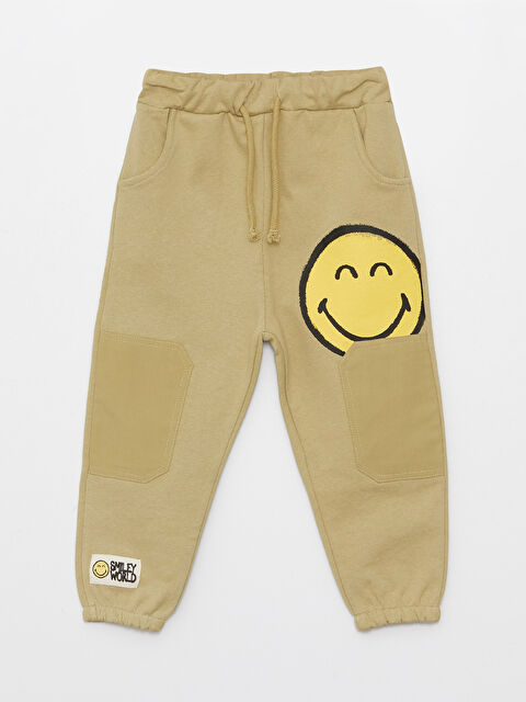 LCW baby بنطلونات رياضية مطبوعة SmileyWorld بخصر مطاطي للأولاد الرضع - S3AE59Z1-GD1