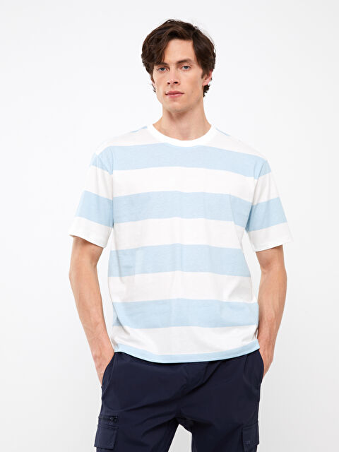 XSIDE Crew Neck Short Sleeve Color Block Jersey Men's T-Shirt - S3AF59Z8-FZH