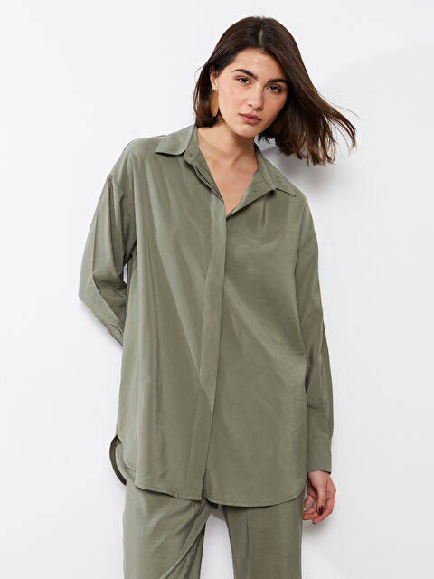 LCWAIKIKI Classic Plain Long Sleeve Women's Shirt Tunic - S3AL47Z8-V0N