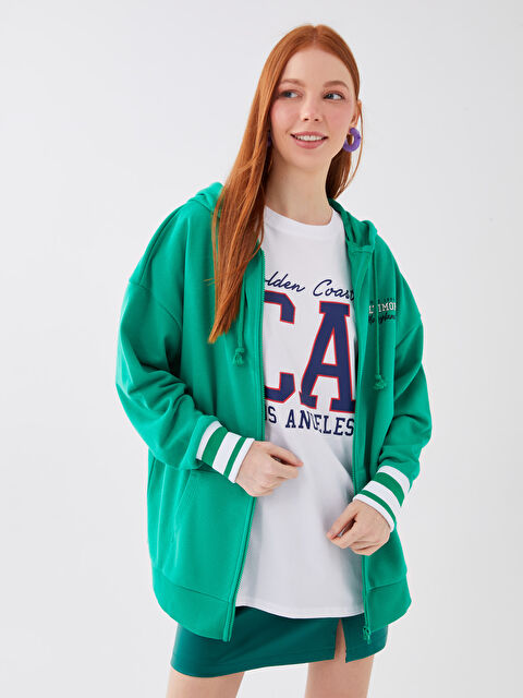 LCW Vision Hooded Printed Long Sleeve Women's Sports Cardigan - S3AN89Z8-GQ5