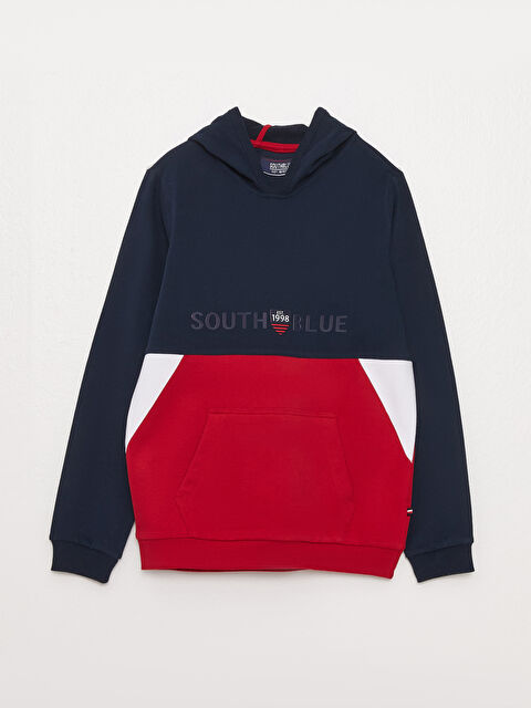 SOUTHBLUE Hooded Color Block Long Sleeve Boys' Sweatshirt - S3AO25Z4-RFH