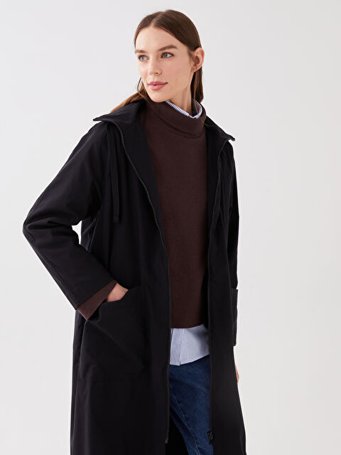 LCWAIKIKI Classic Women's Hooded Straight Long Sleeve Jacket - S3AP14Z8-CVL