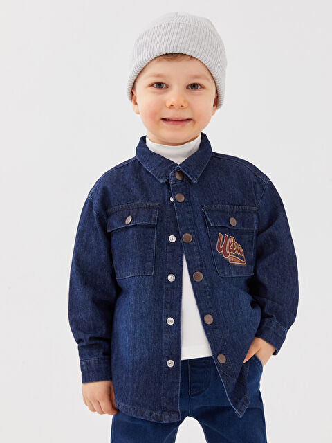 LCW baby Long Sleeve Printed Baby Boy Jean Shirt - S3AP91Z1-333
