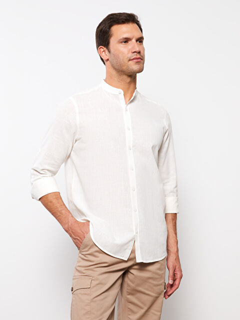 SOUTHBLUE Regular Fit Long Sleeve Linen Blend Men's Shirt - S3AQ07Z8-R9J