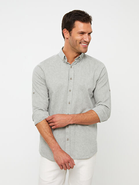 SOUTHBLUE Regular Fit Long Sleeve Linen Blend Men's Shirt - S3AQ14Z8-SXQ