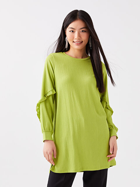 LCWAIKIKI Classic Crew Neck Plain Long Sleeve Women's Tunic - S3AR43Z8-GE7