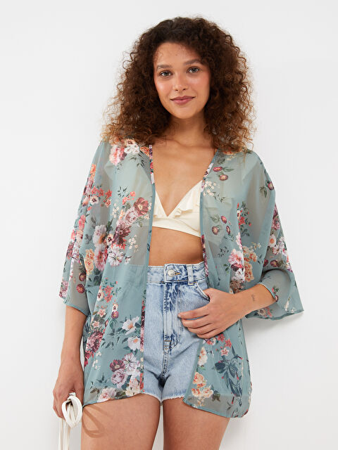 LCW ECO Şal Yaka Desenli Kadın Kimono