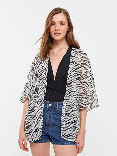 LCW ECO Şal Yaka Desenli Kadın Kimono - S3AT25Z8-LU7